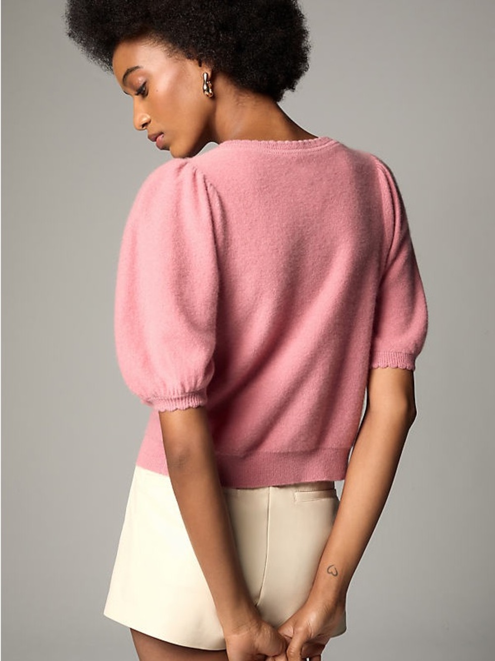 Maeve Anthropologie Puff-Sleeve Cashmere Cardigan Sweater - Picture 4 of 8